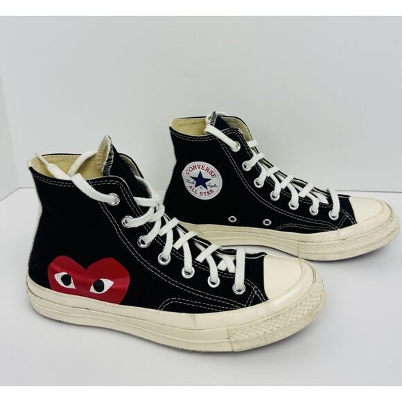 Converse X Play Comme Des Garçons Chuck Taylor High Tops Mens 6 Womens 8 - Picture 5 of 10